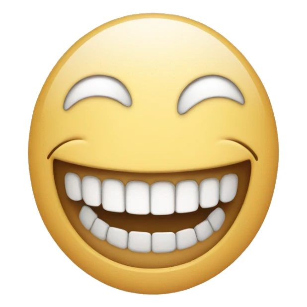Emoji with a big smile showing teeth sticker