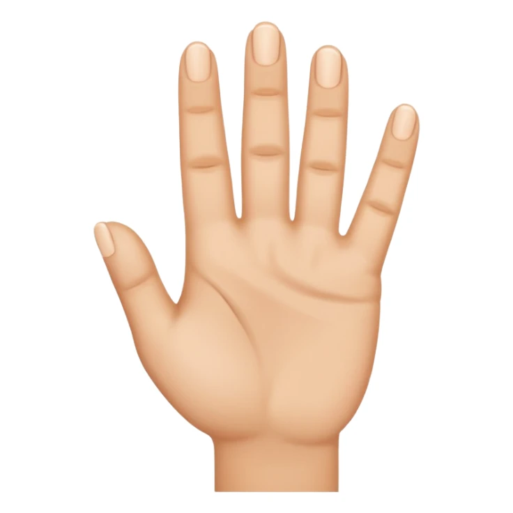 Make a hand (skin complexion) with 4 fingers up, with the thumb tuck in. sticker