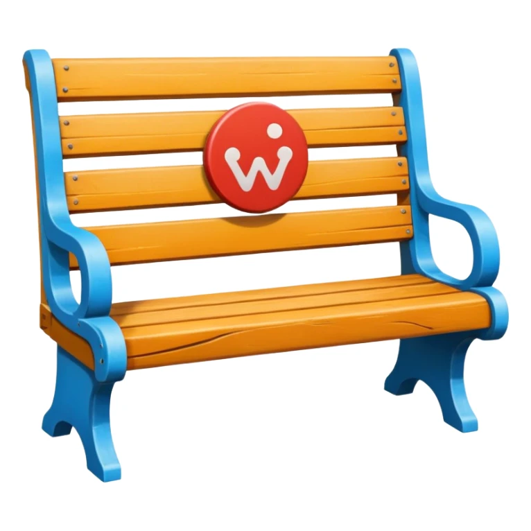 park bench with large Wi-Fi symbol above, vibrant colors sticker