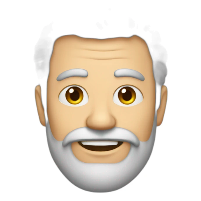 hombre de 70 años con canas, rulo barba  sticker