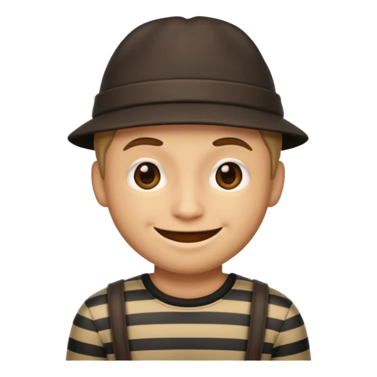A theif robber emoji,Stripped shirt sticker
