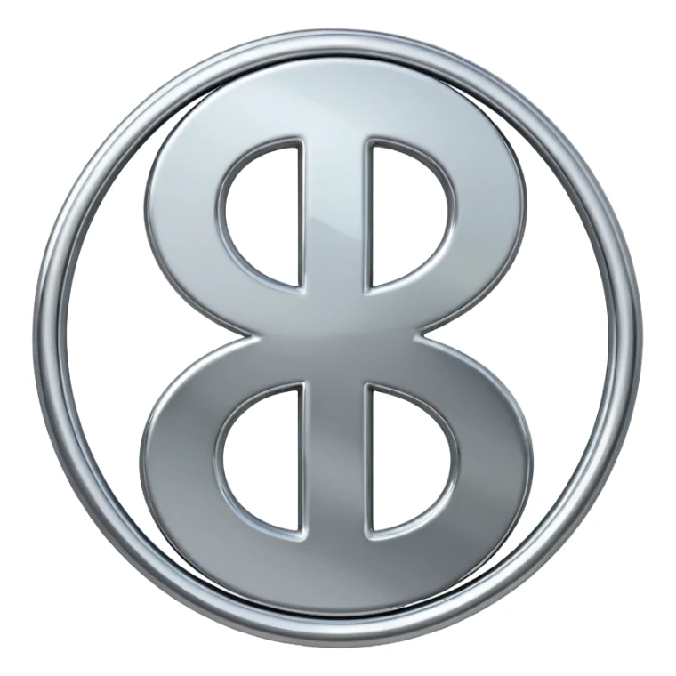A double dollar sign emoji made of polished silver chrome, smooth metallic surface, glossy reflections, luxury swag vibe, minimal iOS emoji style, centered on white background sticker