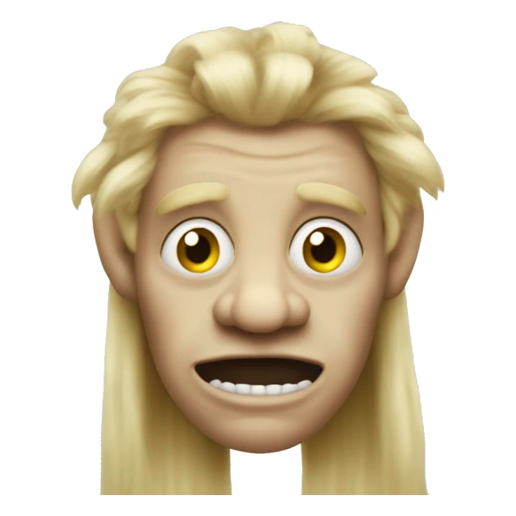 Ugly troll with long luscious blonde hair sticker