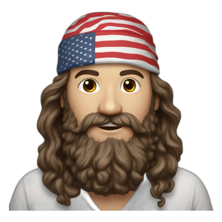 Willie Robertson with American flag bandana sticker
