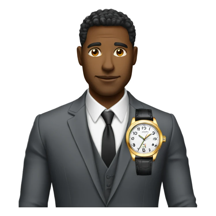 a man in an expensive suit with a very expensive watch on his hand sticker