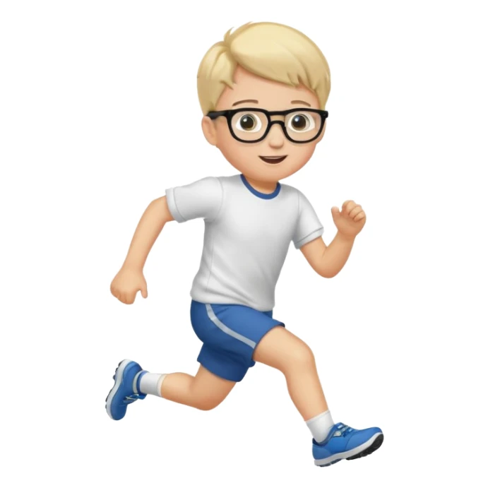 Little boy with glasses that is running sticker