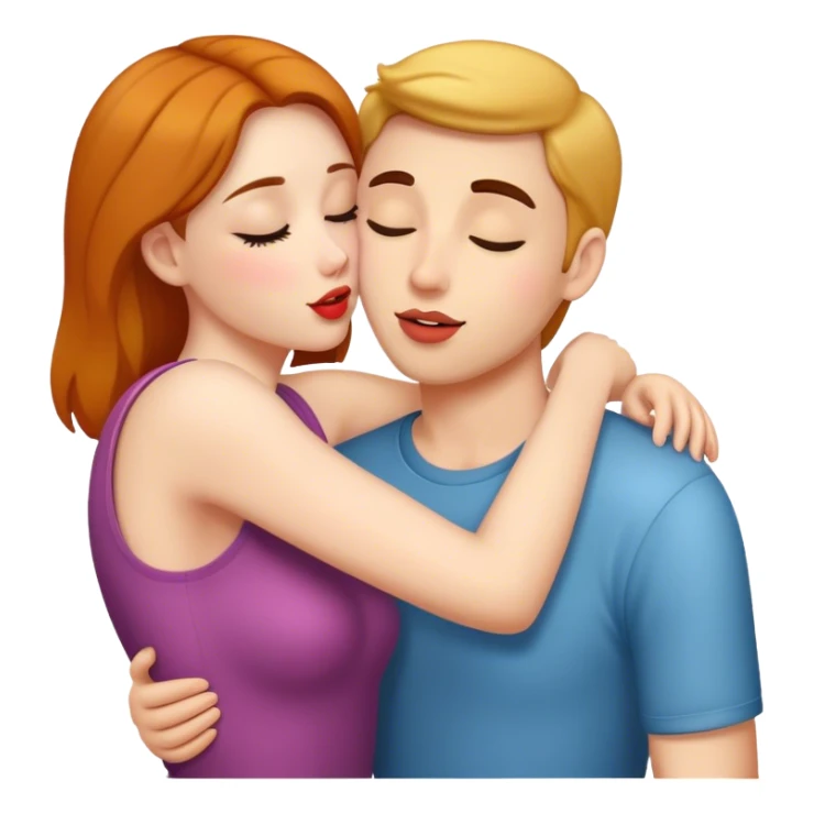 a girlfriend sending a kiss and hug to her boyfriend sticker