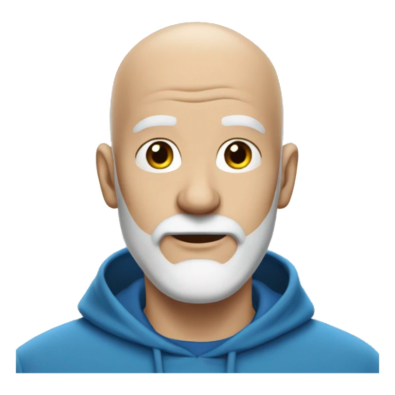 bald man in Blue hoodie 1 days  white beard sticker