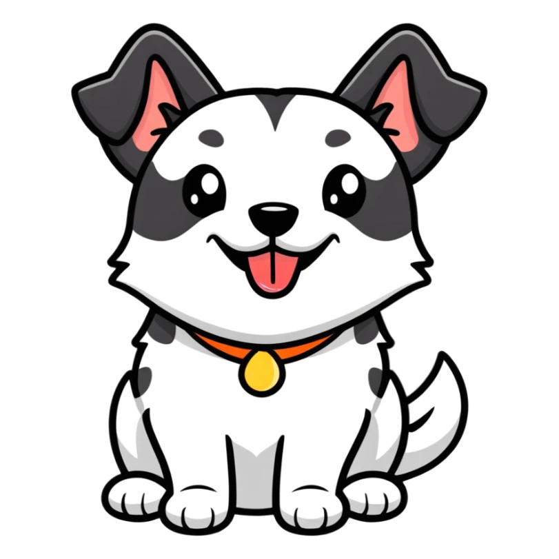 a playful dog with its tongue out sticker