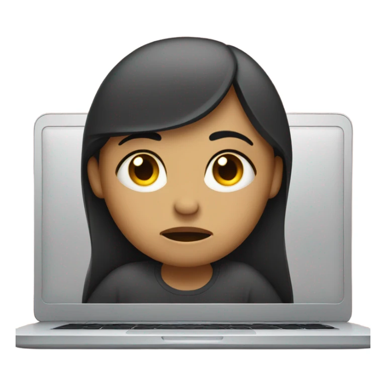 woman on laptop feeling discouraged, looking sad sticker