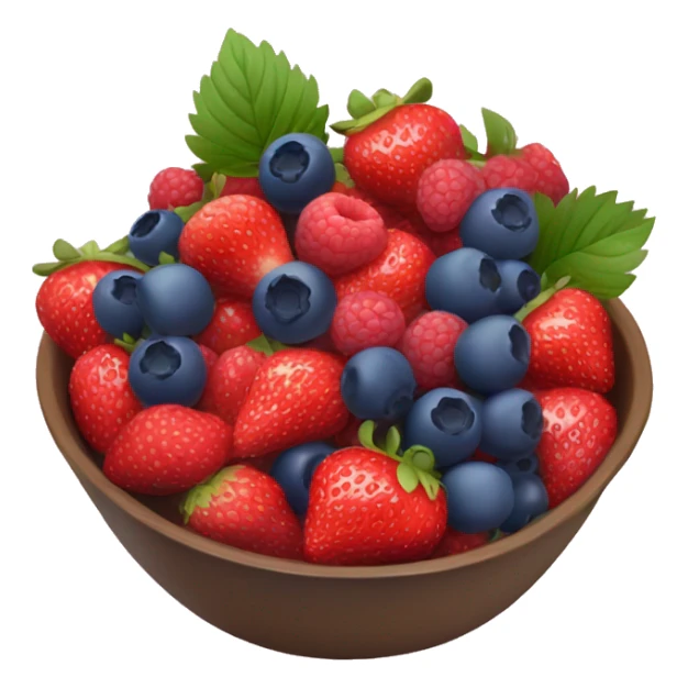 bowl of strawberries and blueberries and raspberries  sticker