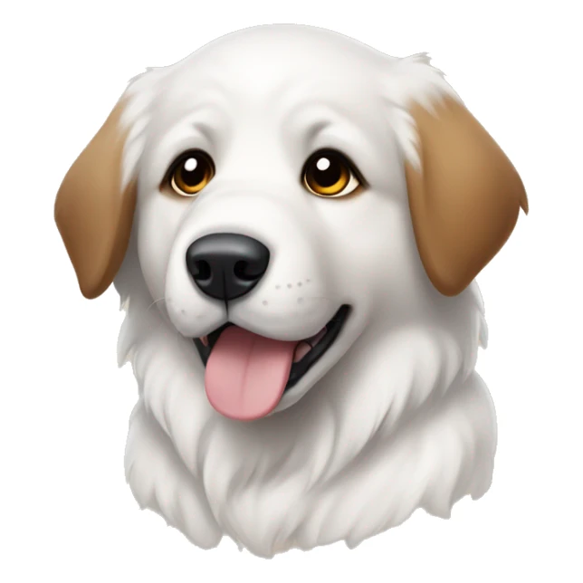 Puppy Great Pyrenees with Brown Ears and brown around eyes sticker