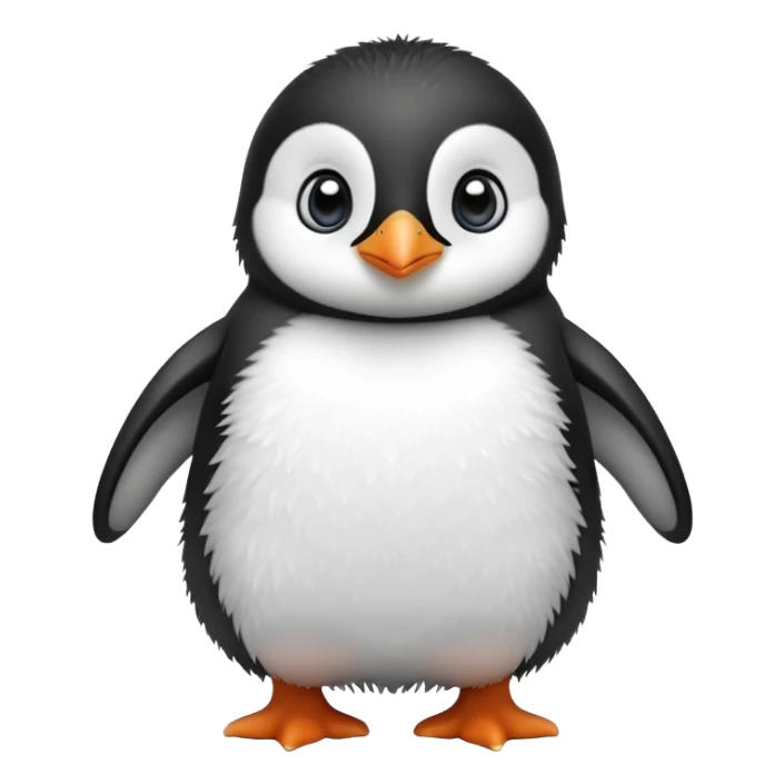 Cute baby penguin with big eyes waddling sticker