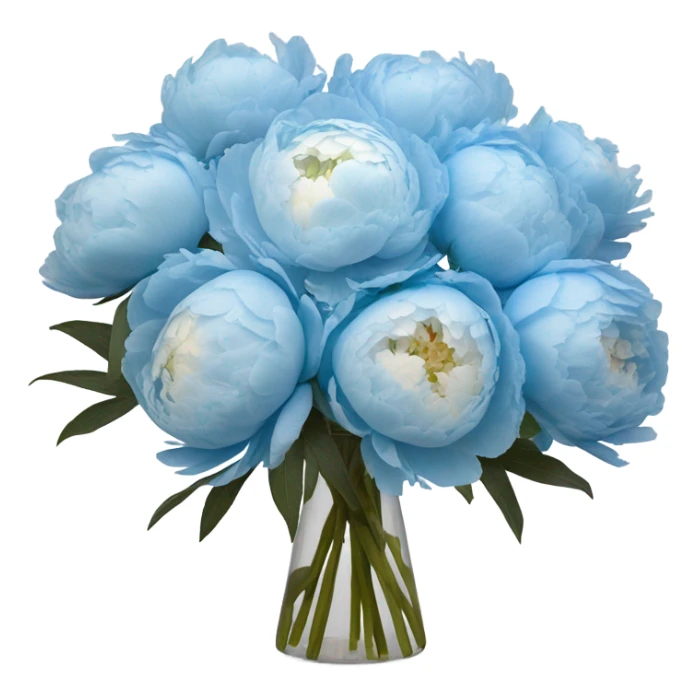 light blue peony bouquet sticker