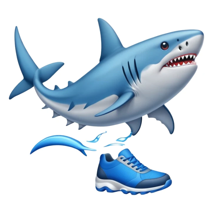 Tiburón con zapatos azules  sticker