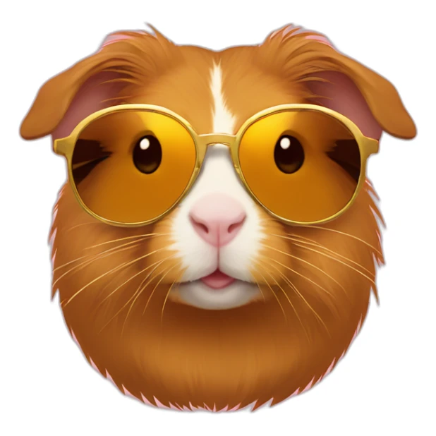 Golden abyssinian guinea pig sunglasses sticker
