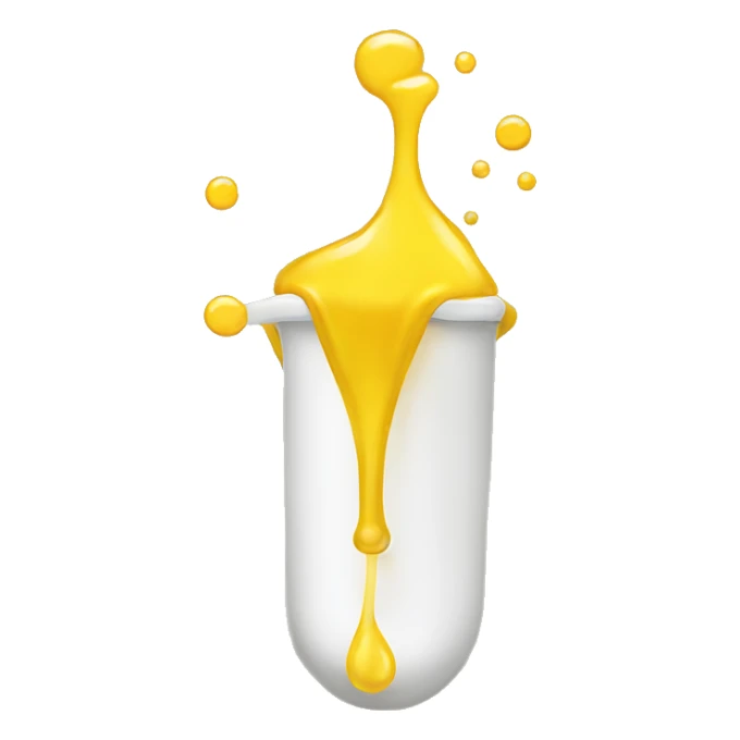 Yellow liquid coming out of a tube sticker