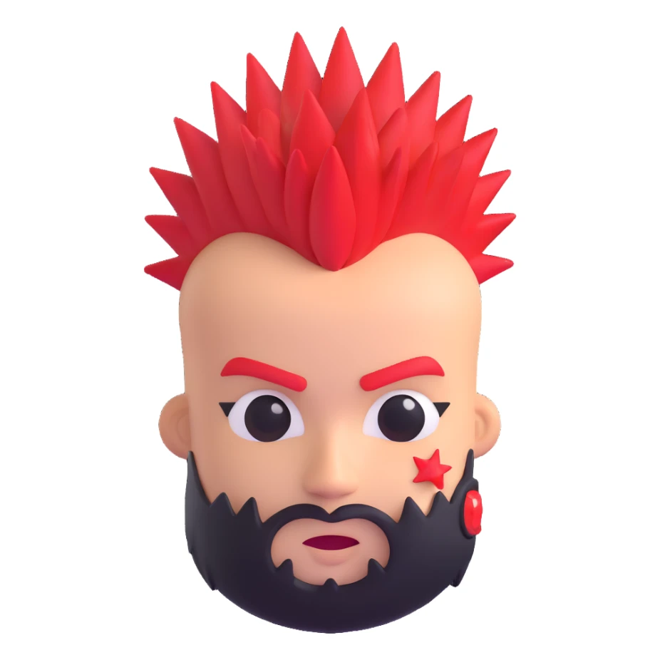 red punk mohawk emoji sticker