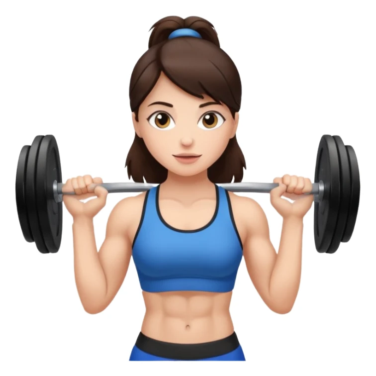 Brunette fair skin girl gym working out weights sticker