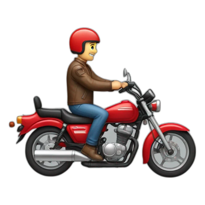 A middle age man on motorcycle honda Red 250 1885  sticker