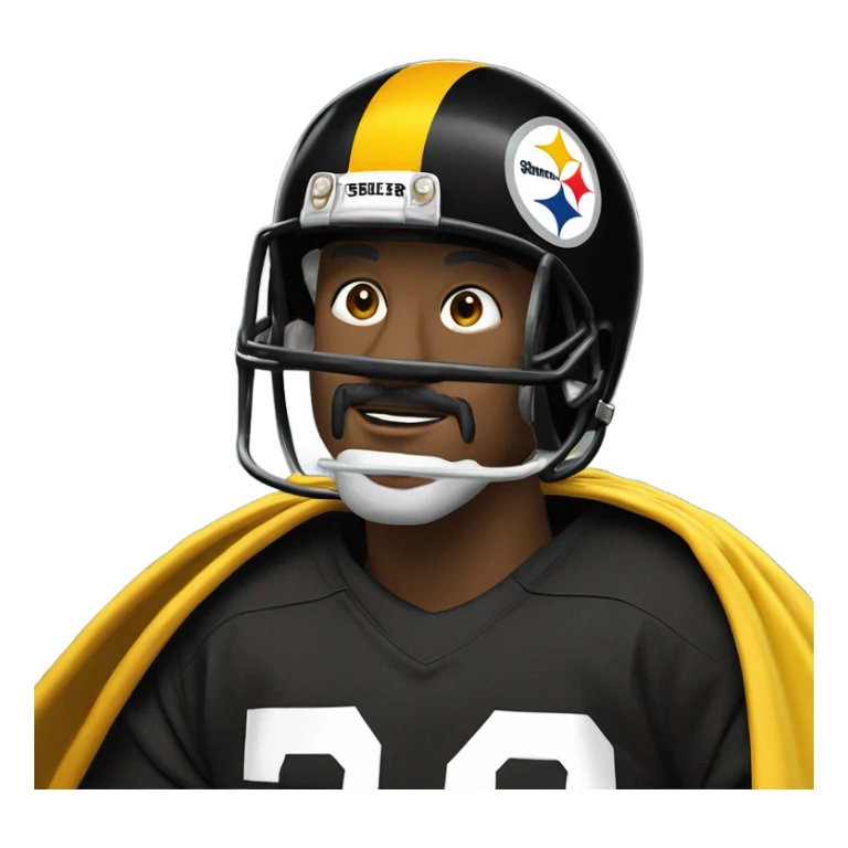 1970s Pittsburgh Steelers player in uniform with a cape  sticker