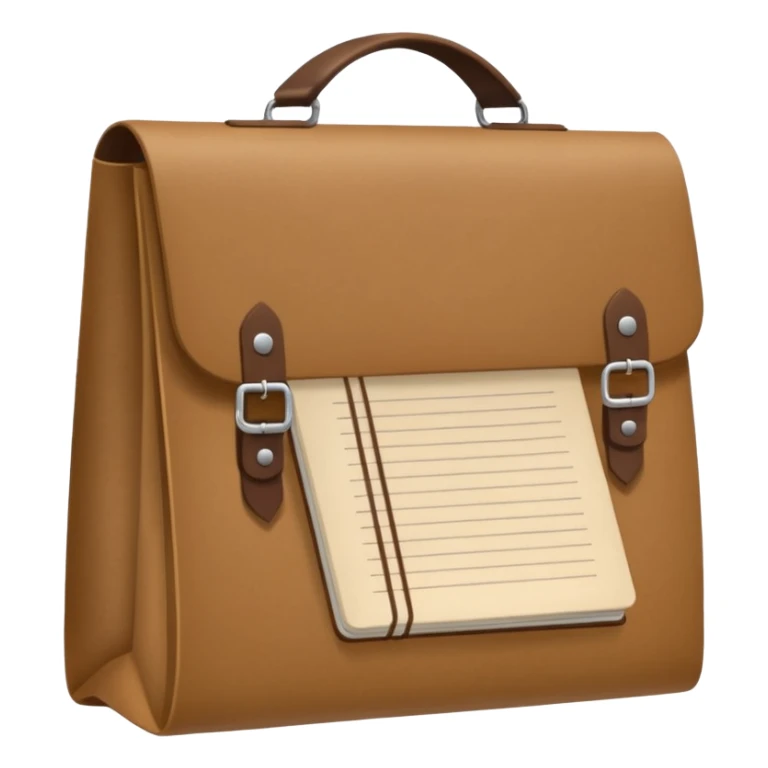 bolsa de papel con una libreta anillada sobresaliendo sticker