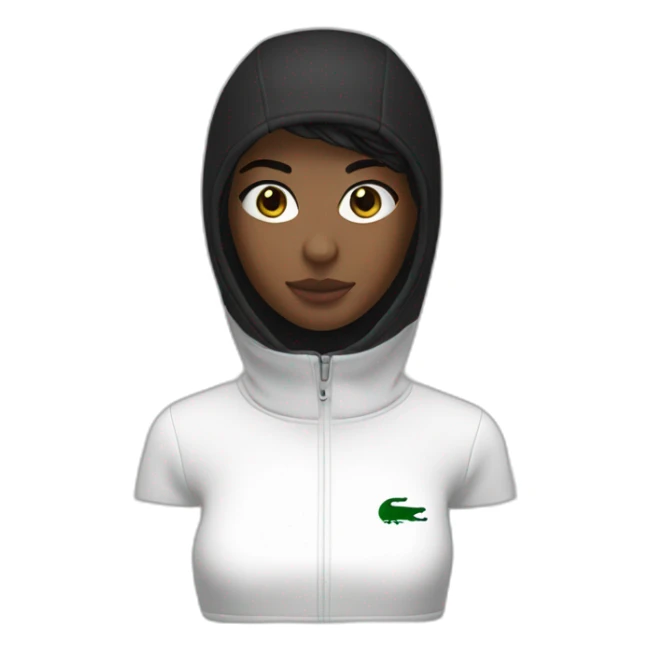 Lacoste black balaclava brunette girl sticker
