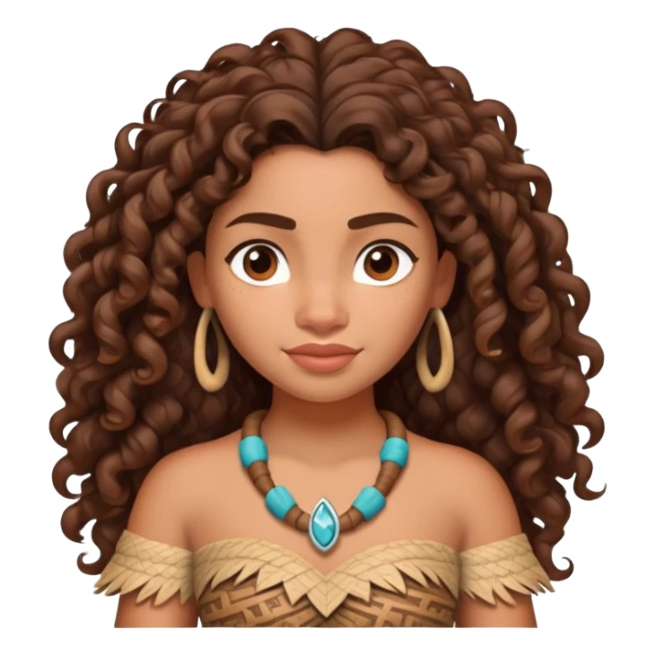 Moana Polynesian princess with curly hair sticker
