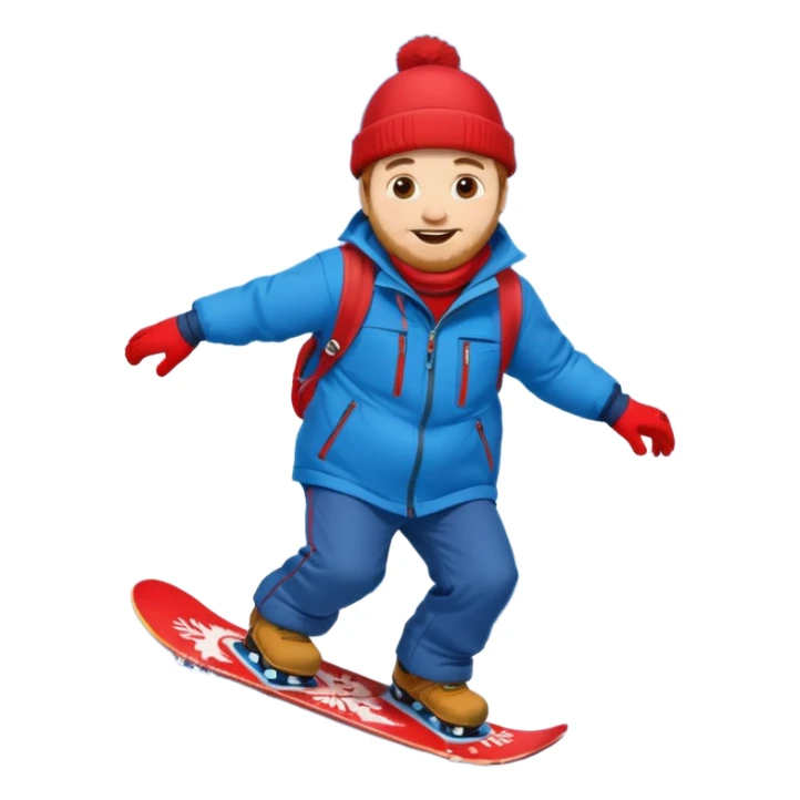 big round super harry guy snowbording down mountain haryyer sticker