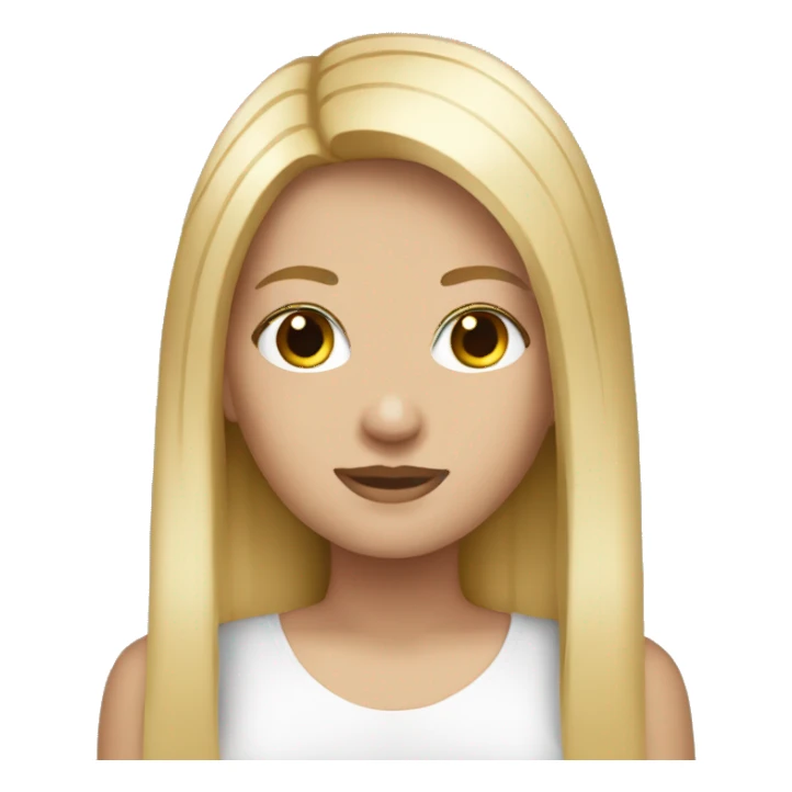 Blonde straight hair white girl sticker