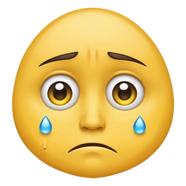 Yellow face emoji with sad eyes sticker