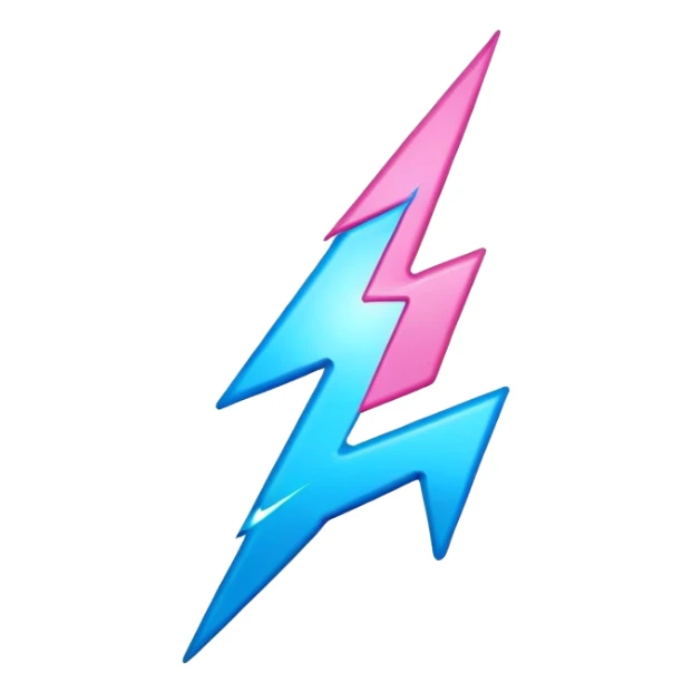 Blue and pink lightning sticker