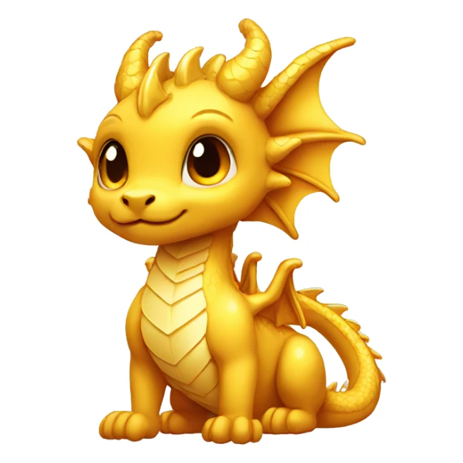 cute golden dragon with feminine qualities sticker