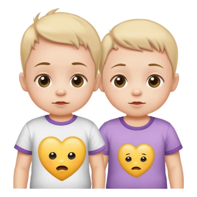 Small baby and bigger baby wearing cute shirts sticker