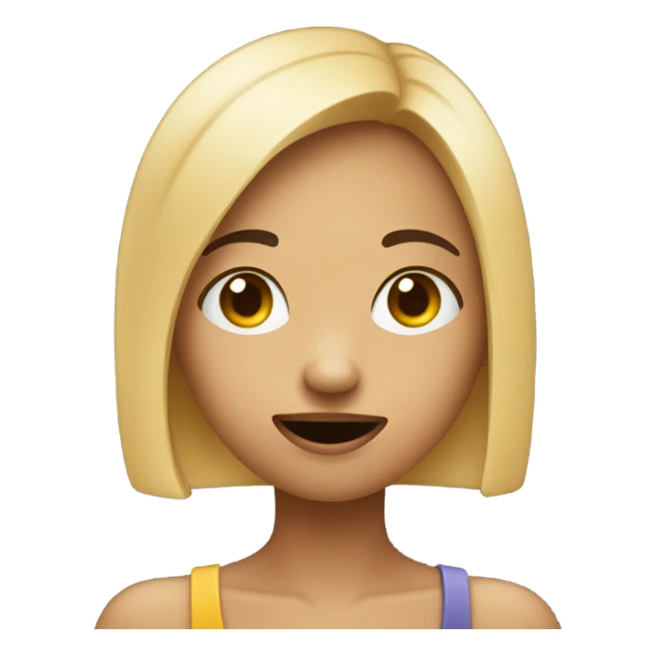 girl torso eyes looking to the side biting finger tip with her hand finger nervously sticker