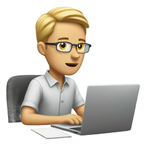 make the emoji in the same style as apple emojis. And the emoji should be a white man collecting emails sticker