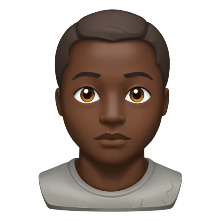 caleb williams face in the manner of a cement bust sticker