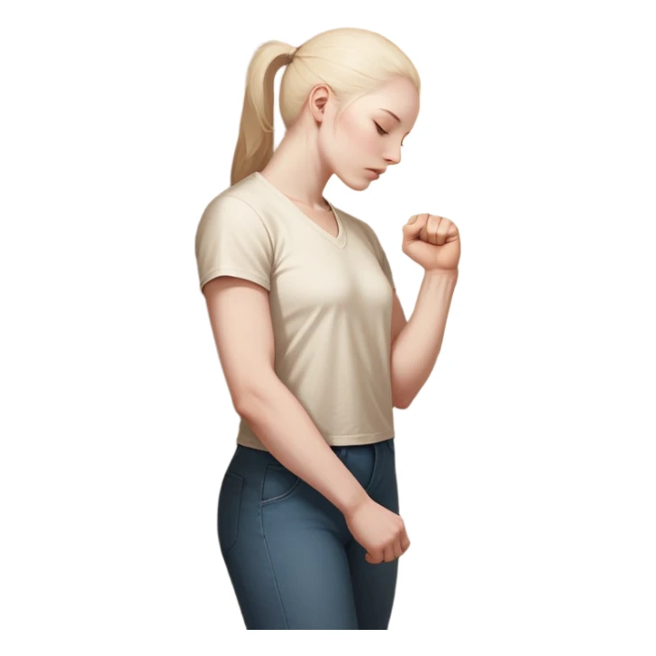 A person stands facing a wall with their hand on it, their shoulders hunched as if weighed down. A glowing, clenched fist of tension sits in their chest. But behind them, a doorway opens—light streaming through. The words "You are free" echo from inside. It’s the moment of  they can choose peace. sticker