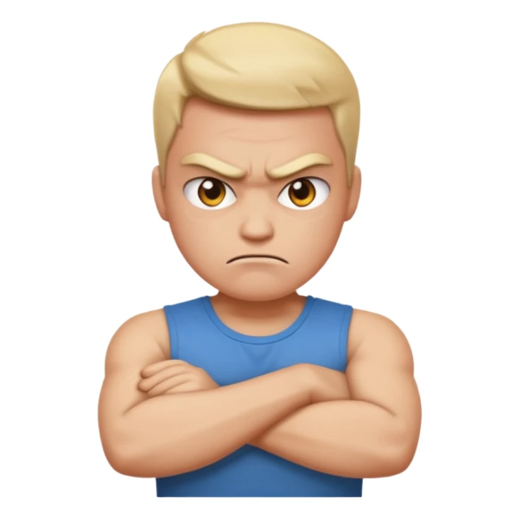 Make a emoji of a 😤 person crossing their arms sticker
