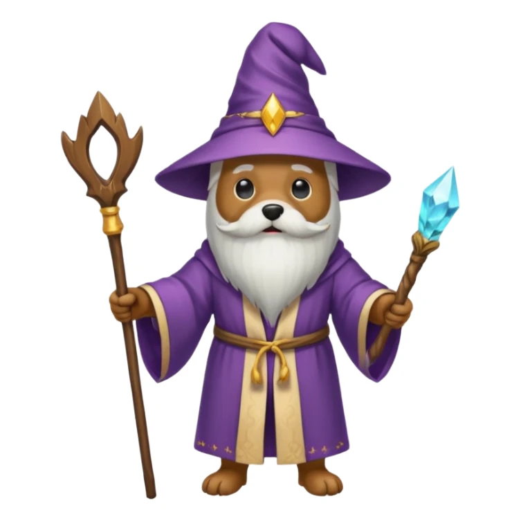 Dog wizard sticker