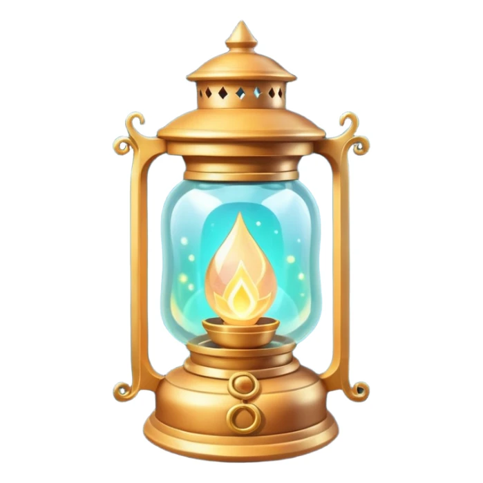 enchanted lantern object icon, strong magical glow, floating runes and sparkles, mystical light swirling inside the lantern, fantasy magic aura, 3D cartoon, mobile game icon style, centered, clean background, no text, no watermark sticker