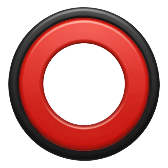 A black circle surrounded by a white circle surrounded by a red circle there should only be 3 rings- smallest circle should be black then white bigger and then red biggesy sticker
