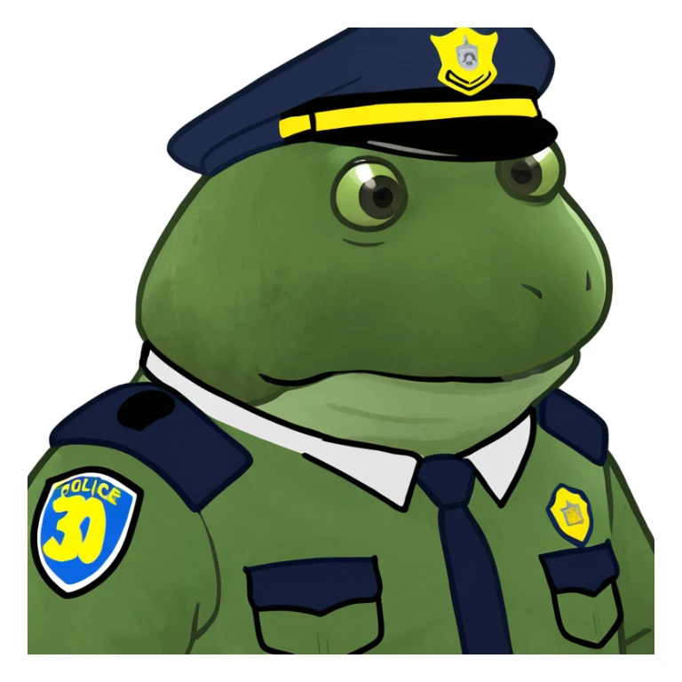 bufo in a police suit sticker