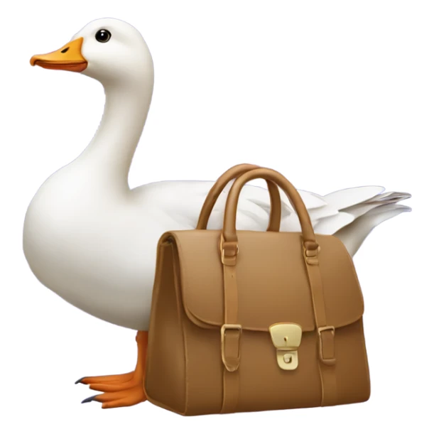 Goose wearing a handbag and high herls sticker