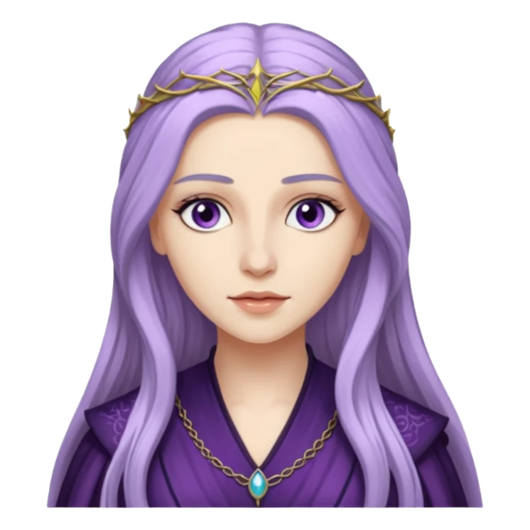 Hande Erçel as a lady from game of thrones from Starfall. Her eyes are lilac. sticker