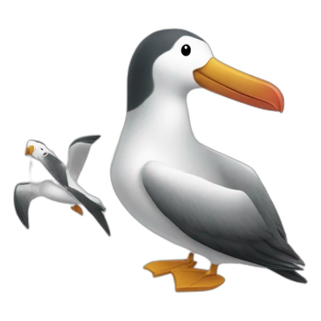 Two small albatross it seems we can’t fit all on a sailboat enmoji sticker