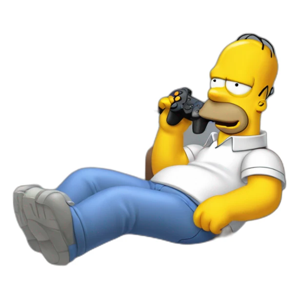Homer Simpson qui joue à la PlayStation  sticker