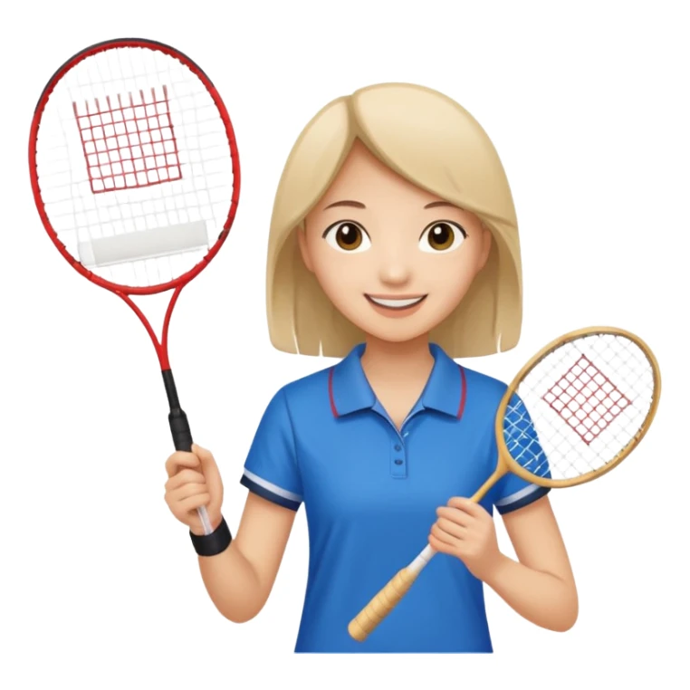 ancient hanbook girl with badminton racket sticker