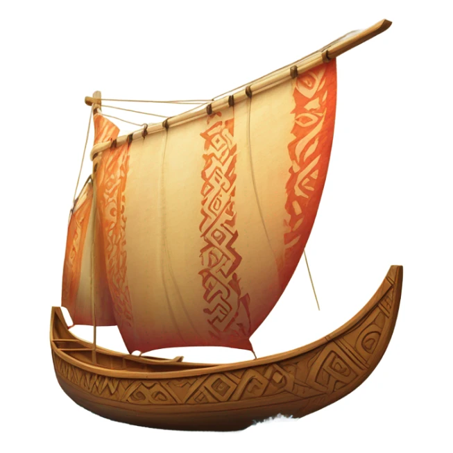 traditional Polynesian double-hulled outrigger canoe called a wa'a kaulua sticker
