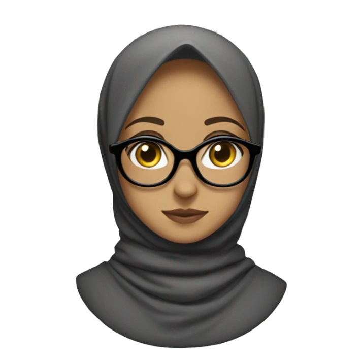 girl with hijab and look with glasses  sticker